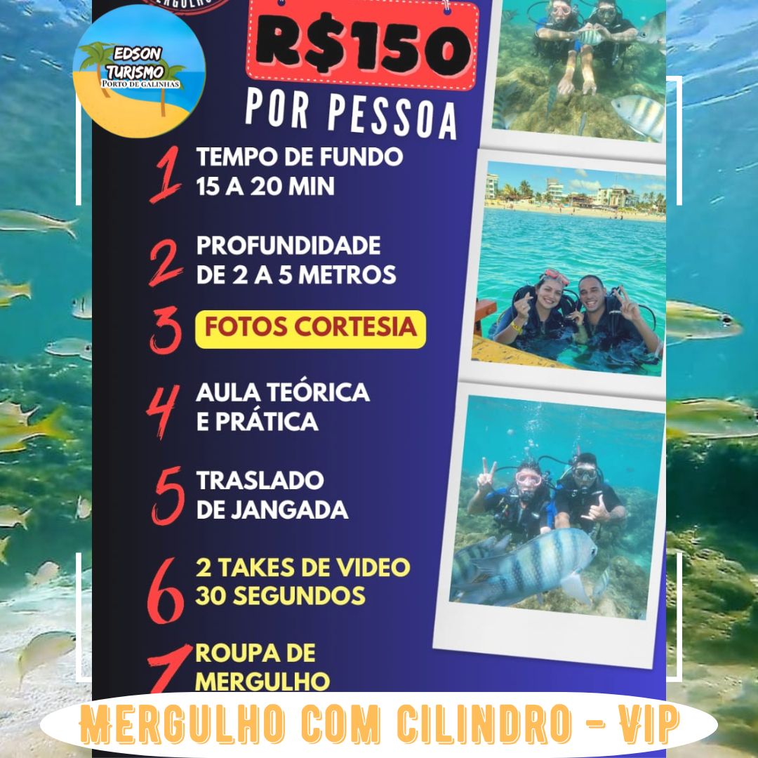 Mergulho Vip com cilindro